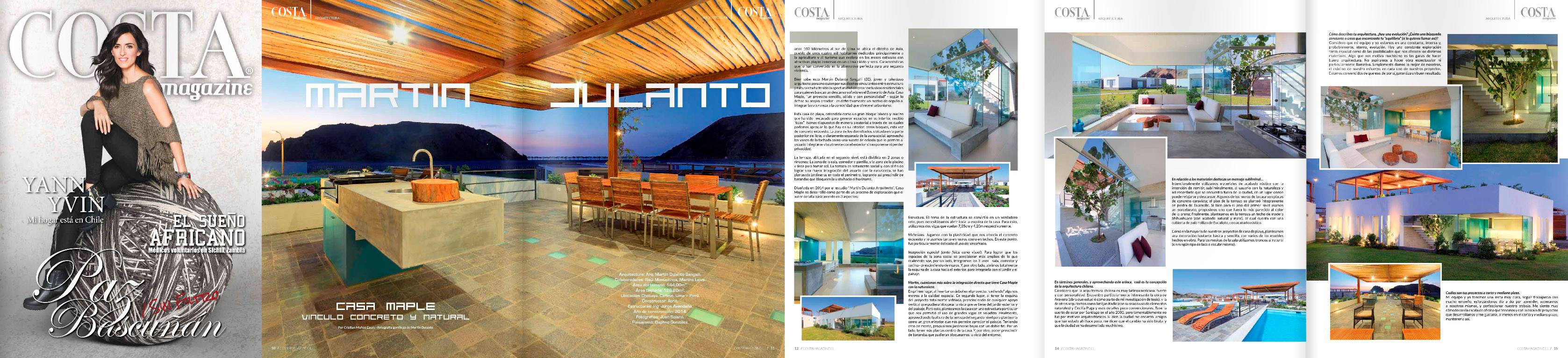 La Casa Maple en revista Costa Magazine (Chile)