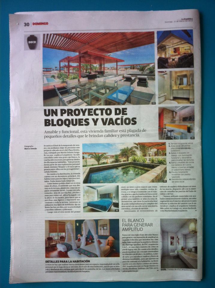 Casa Seta en el diario La República  10-03-12